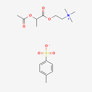 molecular formula C17H27NO7S B12733921 2-(2-(Acetyloxy)-1-oxopropoxy)-N,N,N-trimethylethanaminium 4-methylbenzenesulfonate CAS No. 55077-27-5