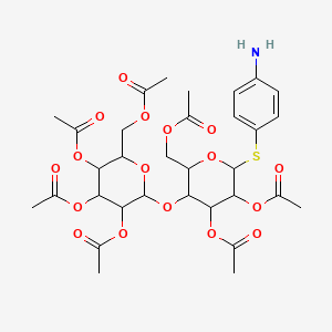 [3,4,5-Triacetyloxy-6-[4,5-diacetyloxy-2-(acetyloxymethyl)-6-(4-aminophenyl)sulfanyloxan-3-yl]oxyoxan-2-yl]methyl acetate