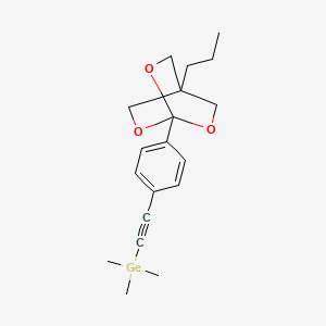 molecular formula C19H26GeO3 B12733979 Germane, (((4-propyl-2,6,7-trioxabicyclo(2.2.2)oct-1-yl)phenyl)ethynyl)trimethyl- CAS No. 134134-09-1