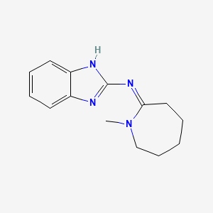 molecular formula C14H18N4 B12733992 N-(Hexahydro-1-methyl-2H-azepin-2-ylidene)-1H-benzimidazol-2-amine CAS No. 84859-06-3