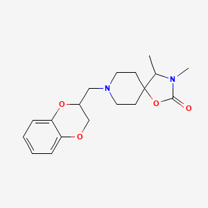 molecular formula C18H24N2O4 B12734047 8-(1,4-Benzodioxan-2-ylmethyl)-3,4-dimethyl-2-oxo-3,8-diaza-1-oxaspiro(4,5)decane CAS No. 102504-24-5