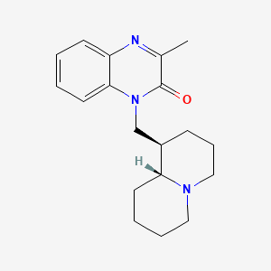 molecular formula C19H25N3O B12734061 Quinoxalin-2(1H)-one, 3-methyl-1-(octahydro-2H-quinolizin-1-ylmethyl)-, trans- CAS No. 97147-25-6