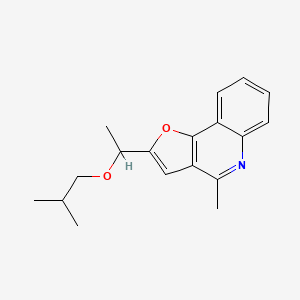 molecular formula C18H21NO2 B12734081 4-Methyl-2-(1-(2-methylpropoxy)ethyl)furo(3,2-c)quinoline CAS No. 88654-60-8