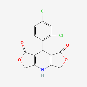 molecular formula C15H9Cl2NO4 B12734086 8-(2,4-dichlorophenyl)-5,11-dioxa-2-azatricyclo[7.3.0.03,7]dodeca-1(9),3(7)-diene-6,10-dione CAS No. 145594-62-3