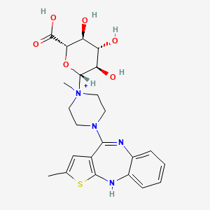 molecular formula C23H29N4O6S+ B12734104 Olanzapine 4'-N-glucuronide CAS No. 186792-79-0