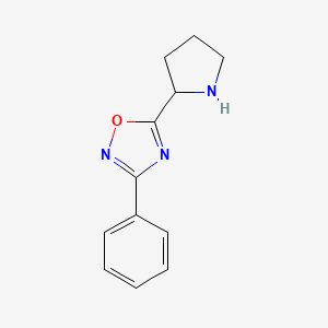 molecular formula C12H13N3O B1273412 3-苯基-5-吡咯烷-2-基-[1,2,4]恶二唑 CAS No. 853104-20-8
