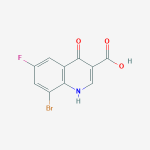 molecular formula C10H5BrFNO3 B1273419 8-Bromo-6-fluoro-4-hydroxyquinoline-3-carboxylic acid CAS No. 1019016-15-9