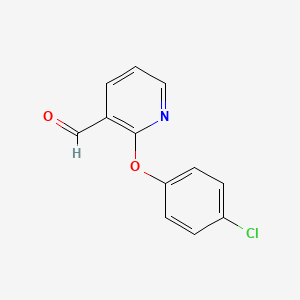 molecular formula C12H8ClNO2 B1273422 2-(4-Chlorophenoxy)nicotinaldehyde CAS No. 478031-03-7
