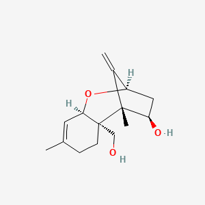 molecular formula C15H22O3 B12734231 12,13-Deoxyverrucarol CAS No. 63743-78-2