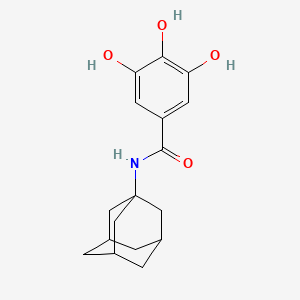 molecular formula C17H21NO4 B12734291 Adamantanyl trihydroxybenzamide CAS No. 343346-17-8