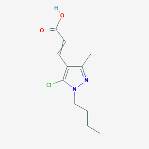 molecular formula C11H15ClN2O2 B1273440 3-(1-Butyl-5-chloro-3-methylpyrazol-4-yl)prop-2-enoic acid 