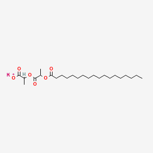 molecular formula C24H43KO6 B12734457 Potassium 2-(1-carboxylatoethoxy)-1-methyl-2-oxoethyl stearate CAS No. 94278-96-3