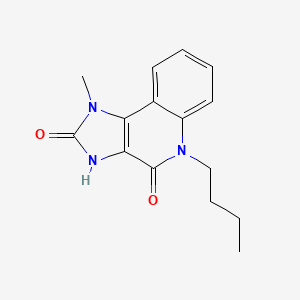 molecular formula C15H17N3O2 B12734466 1H-Imidazo(4,5-c)quinoline-2,4-dione, 3,5-dihydro-5-butyl-1-methyl- CAS No. 133306-21-5