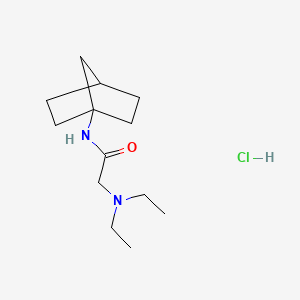 molecular formula C13H25ClN2O B12734470 Acetamide, 2-(diethylamino)-N-(1-norbornanyl)-, hydrochloride CAS No. 97703-15-6
