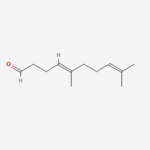 molecular formula C12H20O B12734474 5,9-Dimethyl-4,8-decadienal, (4E)- CAS No. 18445-88-0