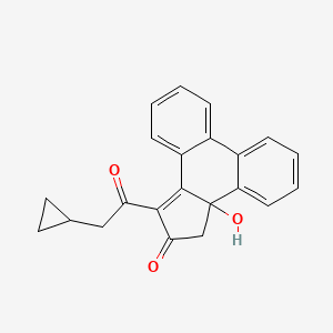 molecular formula C22H18O3 B12734499 3,3a-Dihydro-1-(cyclopropylacetyl)-3a-hydroxy-2H-cyclopenta(l)phenanthren-2-one CAS No. 113576-40-2