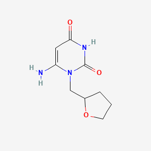 molecular formula C9H13N3O3 B1273450 6-amino-1-(tetrahydrofuran-2-ylmethyl)pyrimidine-2,4(1H,3H)-dione CAS No. 638136-91-1