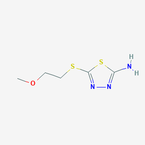 molecular formula C5H9N3OS2 B1273453 5-[(2-Methoxyethyl)thio]-1,3,4-thiadiazol-2-amine CAS No. 82381-77-9