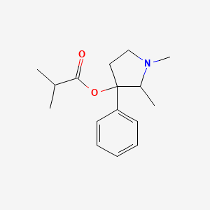 molecular formula C16H23NO2 B12734562 1,2-Dimethyl-3-phenyl-3-pyrrolidinol isobutyrate CAS No. 102280-74-0