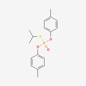 molecular formula C17H21O3PS B12734564 Phosphorothioic acid, S-(1-methylethyl) O,O-bis(4-methylphenyl) ester CAS No. 53066-69-6