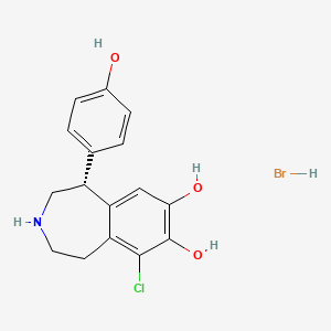 molecular formula C16H17BrClNO3 B12734577 Fenoldopam hydrobromide, (R)- CAS No. 1217454-00-6