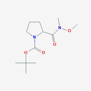 molecular formula C12H22N2O4 B1273458 tert-Butyl 2-(methoxy(methyl)carbamoyl)pyrrolidine-1-carboxylate CAS No. 334872-14-9
