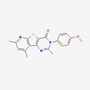 molecular formula C19H17N3O2S B12734586 5-(4-methoxyphenyl)-4,11,13-trimethyl-8-thia-3,5,10-triazatricyclo[7.4.0.02,7]trideca-1(9),2(7),3,10,12-pentaen-6-one CAS No. 89481-29-8
