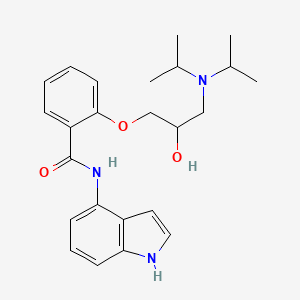 molecular formula C24H31N3O3 B12734601 Benzamide, 2-(3-(bis(1-methylethyl)amino)-2-hydroxypropoxy)-N-1H-indol-4-yl- CAS No. 129323-06-4