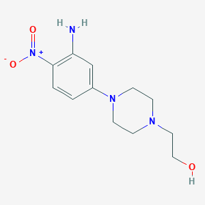 molecular formula C12H18N4O3 B1273462 2-[4-(3-Amino-4-nitrophenyl)piperazin-1-yl]ethan-1-ol CAS No. 23470-44-2
