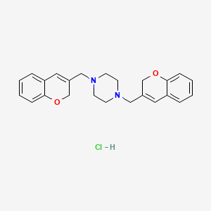 molecular formula C24H27ClN2O2 B12734691 Piperazine, 1,4-bis(2H-1-benzopyran-3-ylmethyl)-, monohydrochloride CAS No. 83823-40-9