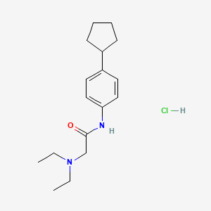 molecular formula C17H27ClN2O B12734760 Acetamide, N-(4-cyclopentylphenyl)-2-(diethylamino)-, monohydrochloride CAS No. 85603-03-8