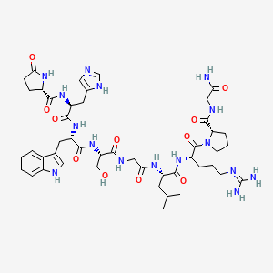 molecular formula C46H66N16O11 B12734799 LHRH, Des-tyr(5)- CAS No. 52186-43-3
