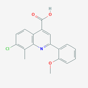 molecular formula C18H14ClNO3 B1273480 7-Chloro-2-(2-methoxyphenyl)-8-methylquinoline-4-carboxylic acid CAS No. 862663-10-3