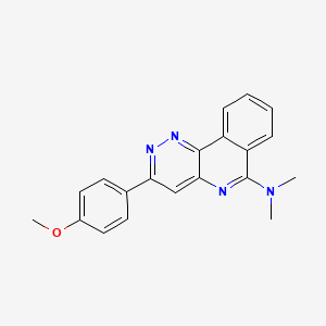 molecular formula C20H18N4O B12734811 Pyridazino(4,3-c)isoquinolin-6-amine, N,N-dimethyl-3-(4-methoxyphenyl)- CAS No. 96825-86-4
