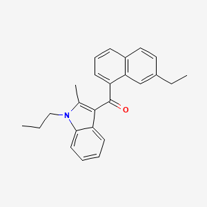 molecular formula C25H25NO B12734885 Methanone, (7-ethyl-1-naphthalenyl)(2-methyl-1-propyl-1H-indol-3-yl)- CAS No. 824960-63-6