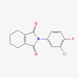 molecular formula C14H11ClFNO2 B12734894 1H-Isoindole-1,3(2H)-dione, 2-(3-chloro-4-fluorophenyl)-4,5,6,7-tetrahydro- CAS No. 59648-00-9