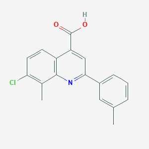 molecular formula C18H14ClNO2 B1273497 7-Chloro-8-methyl-2-(3-methylphenyl)quinoline-4-carboxylic acid CAS No. 725705-50-0