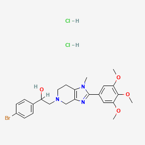 molecular formula C24H30BrCl2N3O4 B12735035 5H-Imidazo(4,5-c)pyridine-5-ethanol, 1,4,6,7-tetrahydro-alpha-(4-bromophenyl)-1-methyl-2-(3,4,5-trimethoxyphenyl)-, dihydrochloride CAS No. 120262-45-5