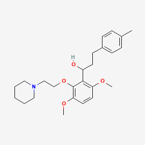molecular formula C25H35NO4 B12735036 alpha-(3,6-Dimethoxy-2-(2-(1-piperidinyl)ethoxy)phenyl)-4-methylbenzenepropanol CAS No. 88770-58-5