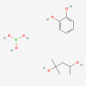 molecular formula C12H23BO7 B12735042 Benzene-1,2-diol;boric acid;2-methylpentane-2,4-diol CAS No. 72275-80-0