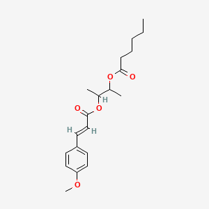 molecular formula C20H28O5 B12735046 2-((3-(4-Methoxyphenyl)-1-oxo-2-propenyl)oxy)-1-methylpropyl hexanoate CAS No. 84006-39-3