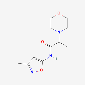 molecular formula C11H17N3O3 B12735058 alpha-Methyl-N-(3-methyl-5-isoxazolyl)-4-morpholineacetamide CAS No. 92575-59-2