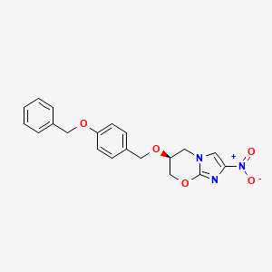 molecular formula C20H19N3O5 B12735085 (3S)-6-Nitro-3-((4-(phenylmethoxy)phenyl)methoxy)-2H,3H,4H-imidazolo(2,1-b)1,3-oxazaperhydroine CAS No. 187235-28-5