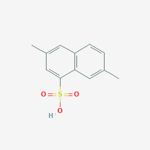 molecular formula C12H12O3S B12735091 3,7-Dimethyl-1-naphthalenesulfonic acid CAS No. 474513-40-1