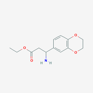 molecular formula C13H17NO4 B1273510 Ethyl 3-amino-3-(2,3-dihydro-1,4-benzodioxin-6-yl)propanoate 