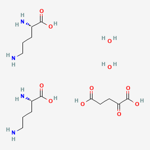 molecular formula C15H34N4O11 B12735141 Diornithine oxoglurate dihydrate CAS No. 185423-57-8