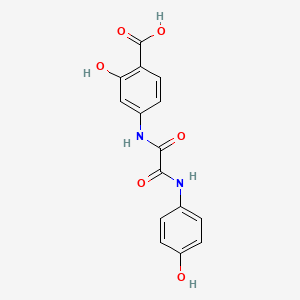 molecular formula C15H12N2O6 B12735172 Benzoic acid, 2-hydroxy-4-(((4-hydroxyphenyl)amino)oxoacetyl)amino- CAS No. 93628-86-5