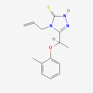 molecular formula C14H17N3OS B1273520 4-allyl-5-[1-(2-methylphenoxy)ethyl]-4H-1,2,4-triazole-3-thiol CAS No. 667414-42-8