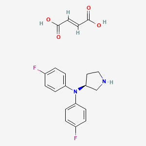 molecular formula C20H20F2N2O4 B12735234 Lafadofensine fumarate CAS No. 914989-91-6