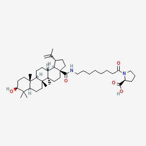 molecular formula C43H70N2O5 B12735239 N'-(N-(3beta-Hydroxylup-20(29)-en-28-oyl)-8-aminooctanoyl)-L-proline CAS No. 150840-65-6